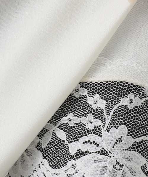 ＋81BRANCA（ハチイチブランカ）の「+81BRANCA/ハチイチブランカ SLOBE別注 サテンレーススカート（スカート・レディース・アイボリー/ブラック・FREE）」の18枚目の写真