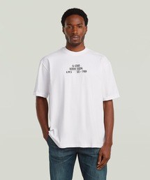 Multi Technique Graphic Relaxed T-Shirt/ミリタリーディテールグラフィックデザインリラックスオーバーサイズTシャツ