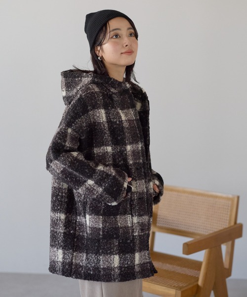 HEART MARKET(ハートマーケット)の「ウールライクフード付きコート(その他アウター・レディース・グリーン系その他/オフホワイト/グレー/ブラック系その他・FREE)」の8枚目の写真