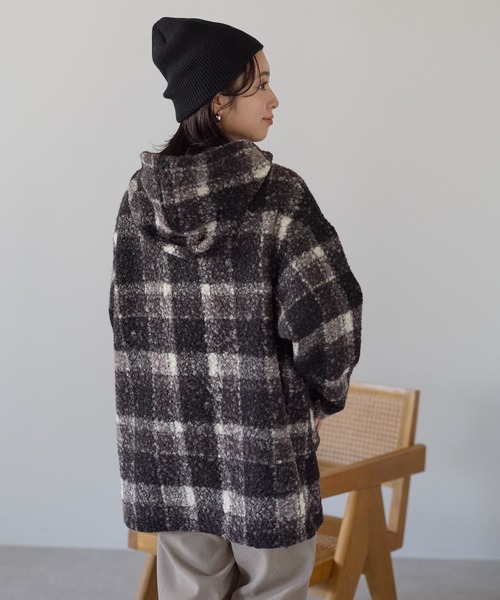 HEART MARKET(ハートマーケット)の「ウールライクフード付きコート(その他アウター・レディース・グリーン系その他/オフホワイト/グレー/ブラック系その他・FREE)」の10枚目の写真