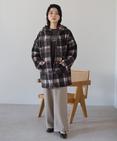 HEART MARKET(ハートマーケット)の「ウールライクフード付きコート(その他アウター・レディース・グリーン系その他/オフホワイト/グレー/ブラック系その他・FREE)」の12枚目の写真