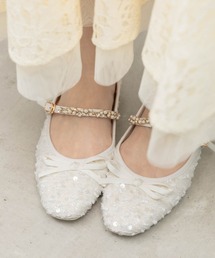 RANDA（ランダ）の「ビジューストラップバレエシューズ（パンプス）」