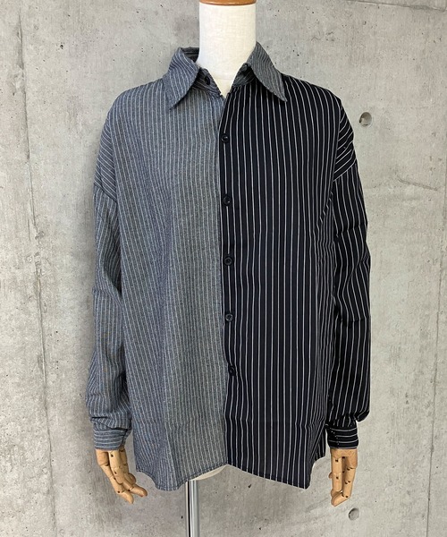 GLAMOROUS JANE(グラマラスジェーン)の「ストラップ柄切替ドッキングシャツ(シャツ/ブラウス・レディース・ブラック/ブルー・FREE)」の17枚目の写真