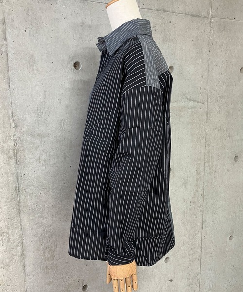 GLAMOROUS JANE(グラマラスジェーン)の「ストラップ柄切替ドッキングシャツ(シャツ/ブラウス・レディース・ブラック/ブルー・FREE)」の18枚目の写真
