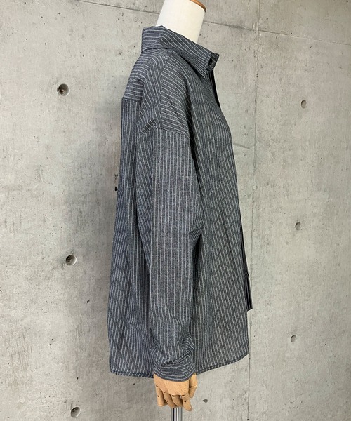 GLAMOROUS JANE(グラマラスジェーン)の「ストラップ柄切替ドッキングシャツ(シャツ/ブラウス・レディース・ブラック/ブルー・FREE)」の20枚目の写真