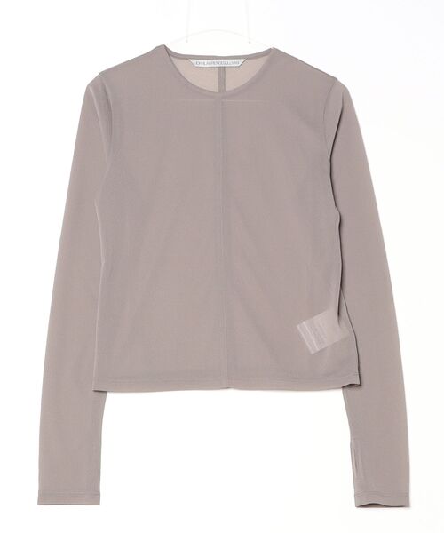 JOHN LAWRENCE SULLIVAN（ジョンローレンスサリバン）の「SEE-THROUGH CREW NECK TOP（Tシャツ/カットソー・レディース・ブラック/ブラウン/ベージュ・ONE SIZE）」の2枚目の写真