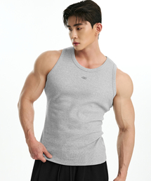 BORN TO WIN（ボーントゥウィン）の「B PENDANT RIBBED SLEEVELESS [MELANGE GREY]（Tシャツ/カットソー）」