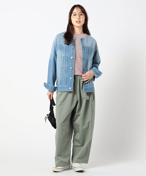 Grand PARK（グランドパーク）の「【BROOKLYN OVERALL】ノーカラーデニムジャケット（デニムジャケット・レディース・ネイビー/その他2/ブルー・FREE）」の4枚目の写真