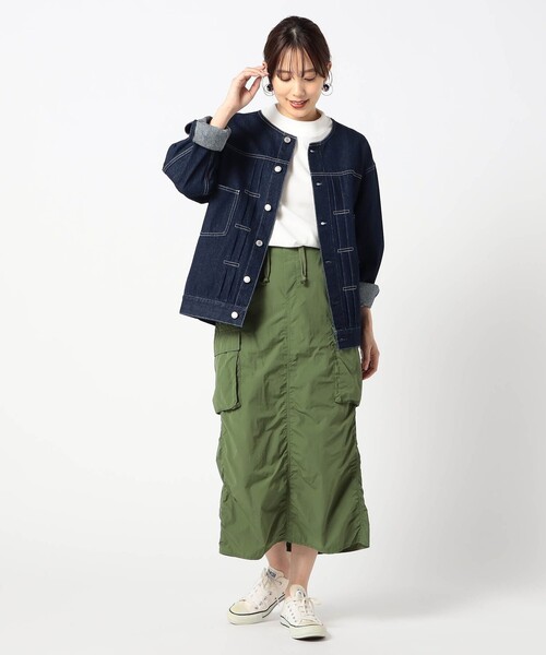 Grand PARK（グランドパーク）の「【BROOKLYN OVERALL】ノーカラーデニムジャケット（デニムジャケット・レディース・ネイビー/その他2/ブルー・FREE）」の6枚目の写真