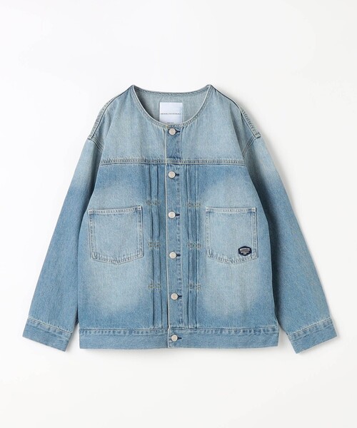 Grand PARK（グランドパーク）の「【BROOKLYN OVERALL】ノーカラーデニムジャケット（デニムジャケット・レディース・ネイビー/その他2/ブルー・FREE）」の7枚目の写真