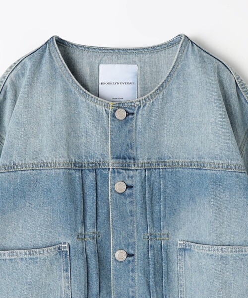 Grand PARK（グランドパーク）の「【BROOKLYN OVERALL】ノーカラーデニムジャケット（デニムジャケット・レディース・ネイビー/その他2/ブルー・FREE）」の11枚目の写真