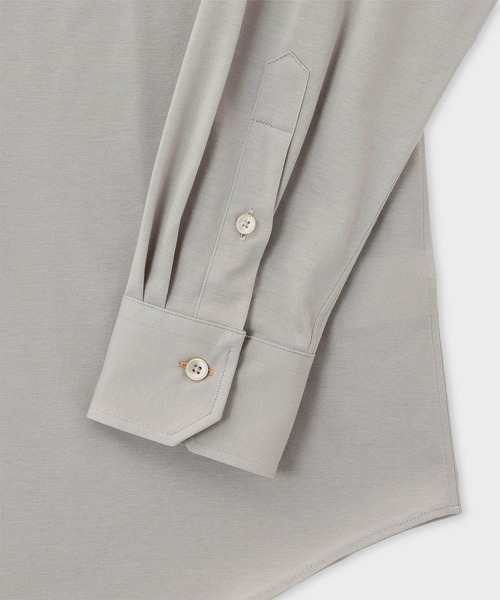 Paul Smith(ポールスミス)の「コットンジャージ ドレスシャツ / 153209 808PR(ビジネスシャツ・メンズ・グレイッシュベージュ/ホワイト・SMALL/MEDIUM/LARGE/X-LARGE)」の4枚目の写真