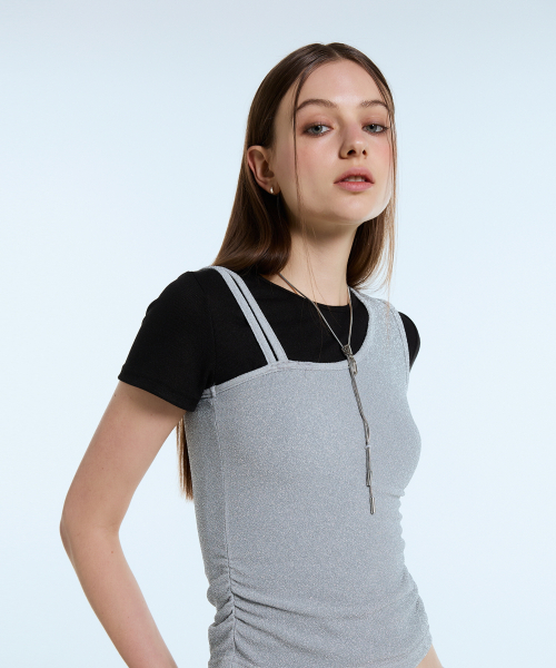 LARTIGENT(ラーティゼン)の「L11 LAYERD T-SHIRT(SILVER)(Tシャツ/カットソー・レディース・その他・FREE)」の2枚目の写真