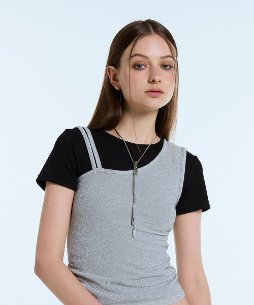 LARTIGENT(ラーティゼン)の「L11 LAYERD T-SHIRT(SILVER)(Tシャツ/カットソー・レディース・その他・FREE)」の3枚目の写真