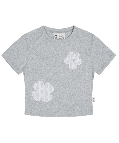 RuNaKi'Hu'(ルナキフ)の「WXT043綿菓子レースアップリケ半袖Tシャツ(MELANGE GRAY)(Tシャツ/カットソー・レディース・その他・1/2)」の6枚目の写真