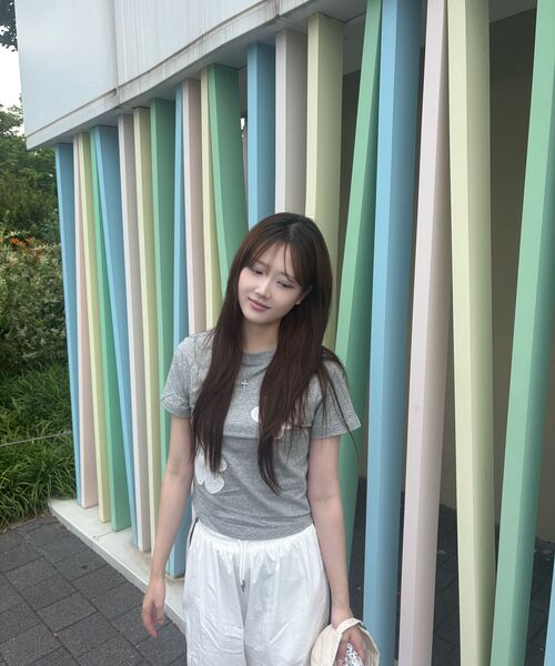 RuNaKi'Hu'(ルナキフ)の「WXT043綿菓子レースアップリケ半袖Tシャツ(MELANGE GRAY)(Tシャツ/カットソー・レディース・その他・1/2)」の10枚目の写真