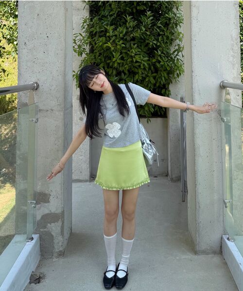 RuNaKi'Hu'(ルナキフ)の「WXT043綿菓子レースアップリケ半袖Tシャツ(MELANGE GRAY)(Tシャツ/カットソー・レディース・その他・1/2)」の11枚目の写真