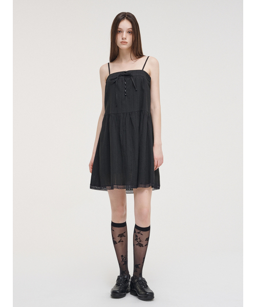 ETMON(エトモン)の「Slip Button Lace Mini Dress Black(ワンピース・レディース・その他・FREE)」の2枚目の写真