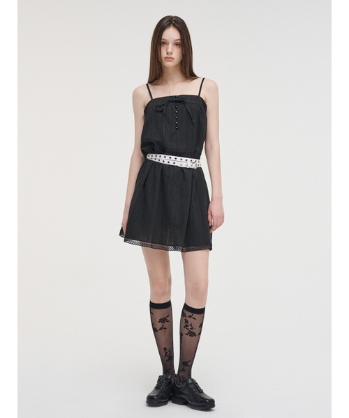 ETMON(エトモン)の「Slip Button Lace Mini Dress Black(ワンピース・レディース・その他・FREE)」の4枚目の写真