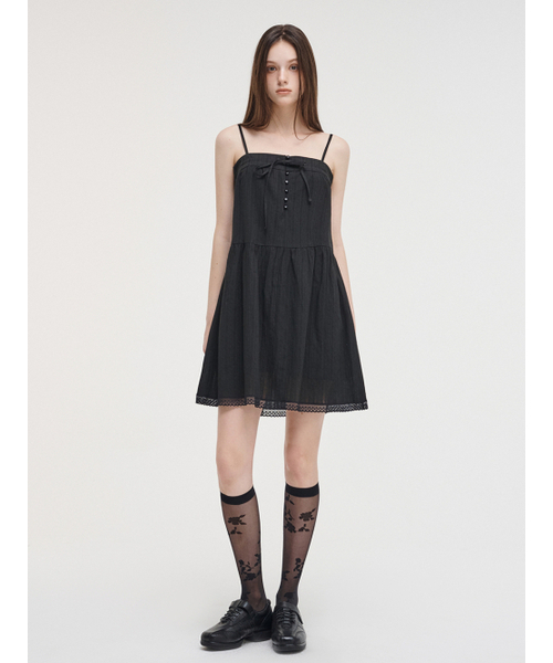 ETMON(エトモン)の「Slip Button Lace Mini Dress Black(ワンピース・レディース・その他・FREE)」の5枚目の写真