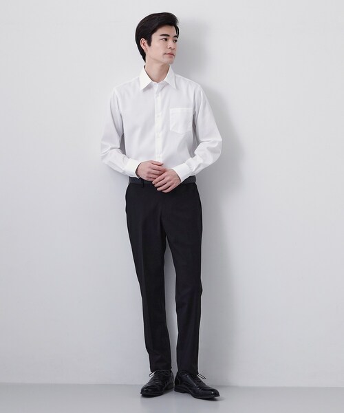 THE SHOP TK (ザ ショップ ティーケー )の「【ビジネス/セレモニー】ドレスドビー長袖シャツ(ビジネスシャツ・メンズ・オフホワイト/パープル・01/02/03/04)」の3枚目の写真