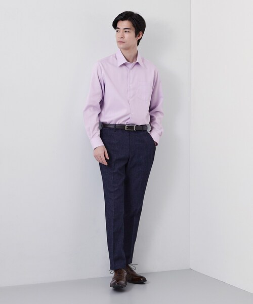 THE SHOP TK (ザ ショップ ティーケー )の「【ビジネス/セレモニー】ドレスドビー長袖シャツ(ビジネスシャツ・メンズ・オフホワイト/パープル・01/02/03/04)」の7枚目の写真
