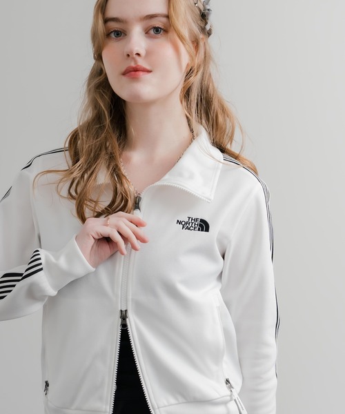THE NORTH FACE（ザノースフェイス）の「日本未展開モデル WHITE LABEL THE NORTH FACE W'S TNF TRACK JACKET 袖ラインショート丈トラックジャケット ジップパーカー（ジャージ・レディース・オフホワイト/ブラック/ライトピンク・S/M/L）」の4枚目の写真