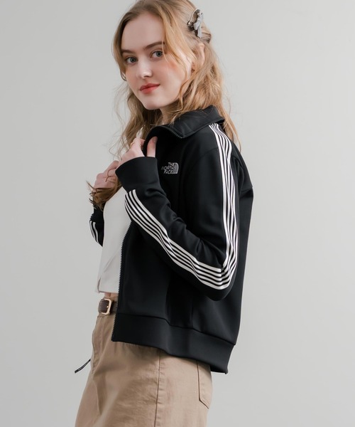 THE NORTH FACE（ザノースフェイス）の「日本未展開モデル WHITE LABEL THE NORTH FACE W'S TNF TRACK JACKET 袖ラインショート丈トラックジャケット ジップパーカー（ジャージ・レディース・オフホワイト/ブラック/ライトピンク・S/M/L）」の12枚目の写真
