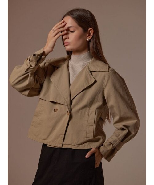 AYIHOLIC CASHMERE(アイホリックカシミア)の「クロップダブルトレンチジャケット(その他アウター・レディース・その他・FREE)」の1枚目の写真