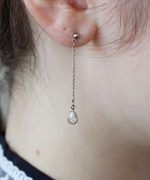 ドロップジルコニアチェーンピアス（ピアス（両耳用））｜BLUEEAST