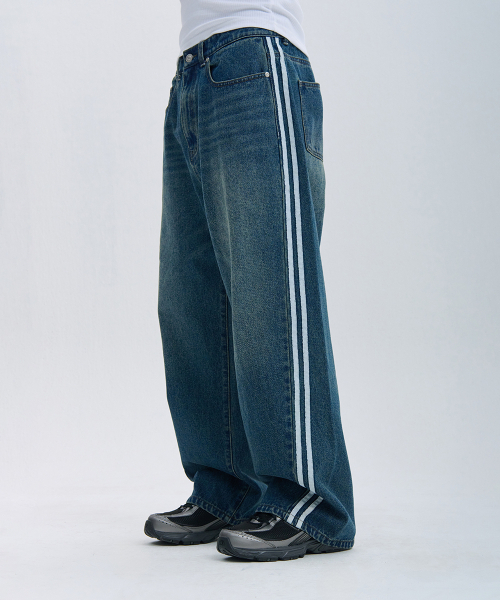 NINEZ(ナインゼット)の「スポーティートラックデニムパンツ(デニムパンツ・メンズ・その他・M/L/2XL/XL)」の1枚目の写真