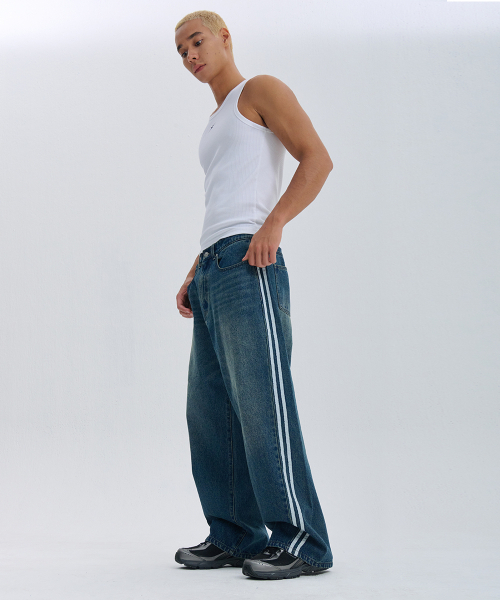 NINEZ(ナインゼット)の「スポーティートラックデニムパンツ(デニムパンツ・メンズ・その他・M/L/2XL/XL)」の2枚目の写真