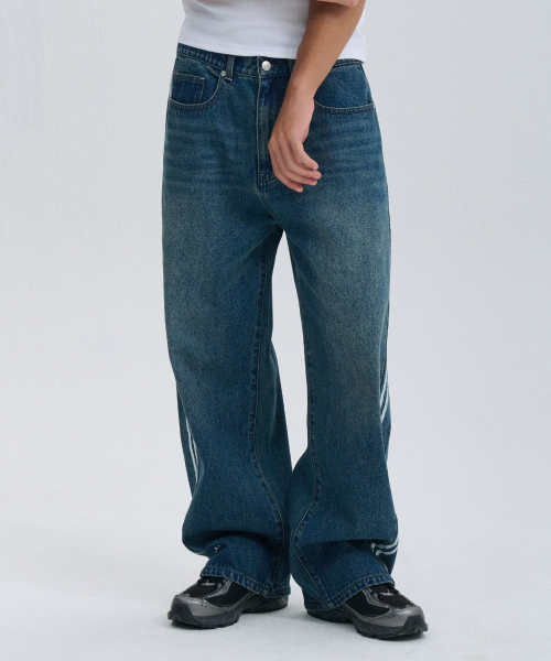 NINEZ(ナインゼット)の「スポーティートラックデニムパンツ(デニムパンツ・メンズ・その他・M/L/2XL/XL)」の4枚目の写真