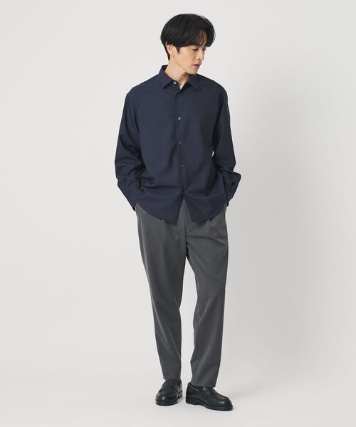 BEAUTY&YOUTH UNITED ARROWS（ビューティーアンドユースユナイテッドアローズ）の「尾州 TW シャンブレー レギュラー シャツ GRANDE TAPERD型 ウォッシャブル MADE IN JAPAN（シャツ/ブラウス・メンズ・ネイビー/グレー系・L/M/S/XL）」の4枚目の写真