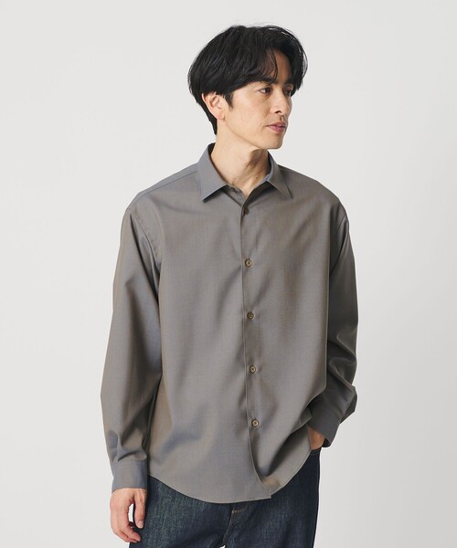 BEAUTY&YOUTH UNITED ARROWS（ビューティーアンドユースユナイテッドアローズ）の「尾州 TW シャンブレー レギュラー シャツ GRANDE TAPERD型 ウォッシャブル MADE IN JAPAN（シャツ/ブラウス・メンズ・ネイビー/グレー系・L/M/S/XL）」の5枚目の写真