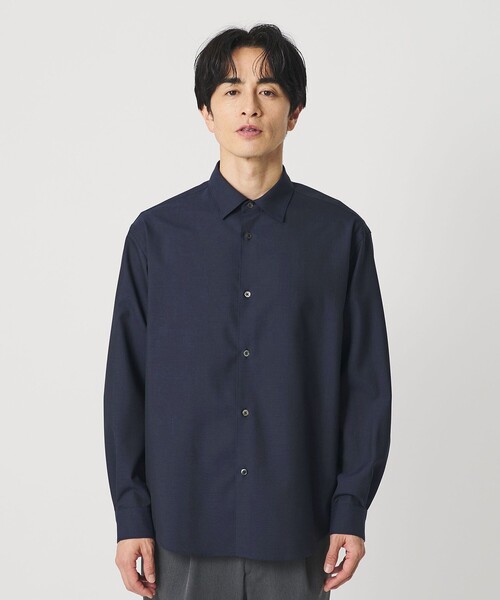 BEAUTY&YOUTH UNITED ARROWS（ビューティーアンドユースユナイテッドアローズ）の「尾州 TW シャンブレー レギュラー シャツ GRANDE TAPERD型 ウォッシャブル MADE IN JAPAN（シャツ/ブラウス・メンズ・ネイビー/グレー系・L/M/S/XL）」の6枚目の写真