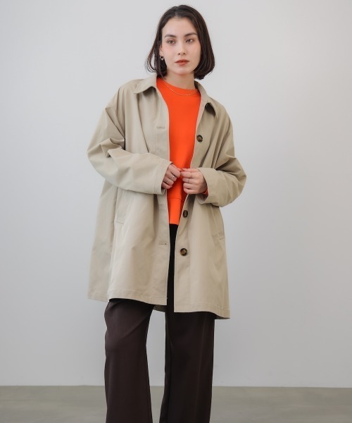 Bou Jeloud(ブージュルード)の「スカーフ付スプリングコート(ダウンジャケット/コート・レディース・ライトベージュ/ブラック・38)」の10枚目の写真