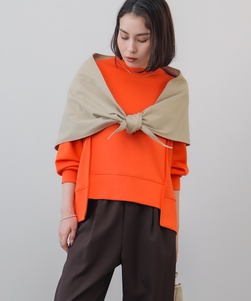 Bou Jeloud(ブージュルード)の「スカーフ付スプリングコート(ダウンジャケット/コート・レディース・ライトベージュ/ブラック・38)」の12枚目の写真