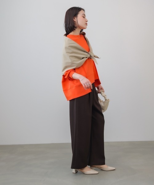 Bou Jeloud(ブージュルード)の「スカーフ付スプリングコート(ダウンジャケット/コート・レディース・ライトベージュ/ブラック・38)」の14枚目の写真