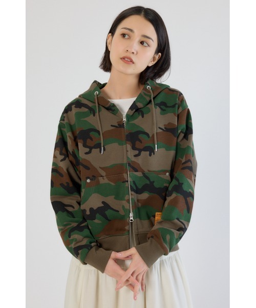 RODEO CROWNS WIDE BOWL（ロデオクラウンズワイドボウル）の「SHARE PATTERN W ジップパーカー（パーカー・レディース・ベージュ系その他/グレー系その他/ブラウン系その他・LARGE/MEDIUM）」の4枚目の写真