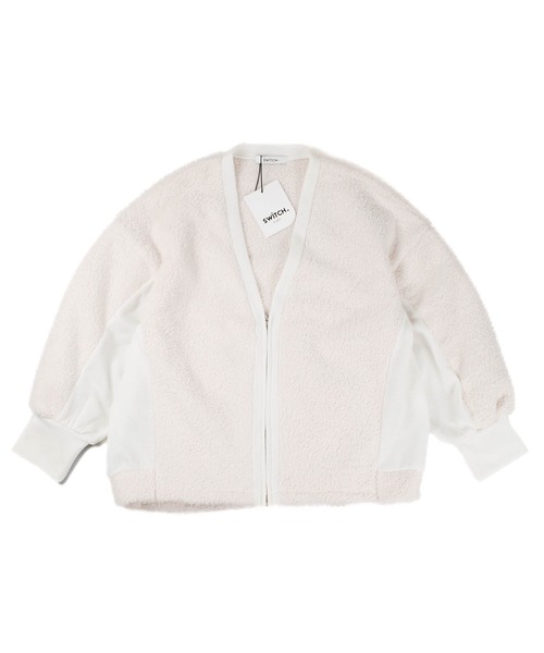 SWITCH BY ARCH(スイッチバイアーチ)の「《SWITCH by ARCH》Boa Fleece × Knit Zip Cardigan(カーディガン/ボレロ・レディース・アイボリー/グレイッシュベージュ・FREE)」の9枚目の写真