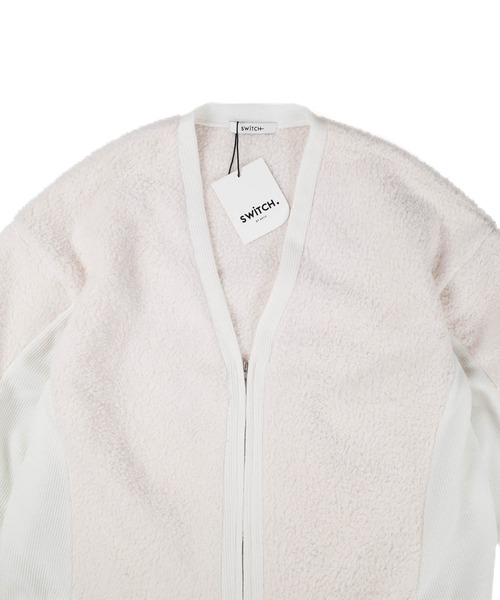 SWITCH BY ARCH(スイッチバイアーチ)の「《SWITCH by ARCH》Boa Fleece × Knit Zip Cardigan(カーディガン/ボレロ・レディース・アイボリー/グレイッシュベージュ・FREE)」の8枚目の写真