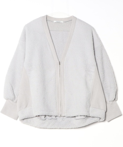 SWITCH BY ARCH(スイッチバイアーチ)の「《SWITCH by ARCH》Boa Fleece × Knit Zip Cardigan(カーディガン/ボレロ・レディース・アイボリー/グレイッシュベージュ・FREE)」の3枚目の写真