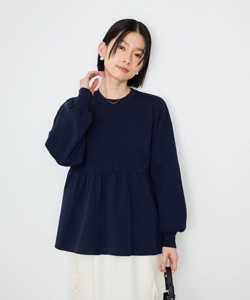 Mac-House(マックハウス)の「Id スホンティッシュヘフラム(Tシャツ/カットソー・レディース・グレー/ネイビー系/ホワイト・FREE)」の3枚目の写真