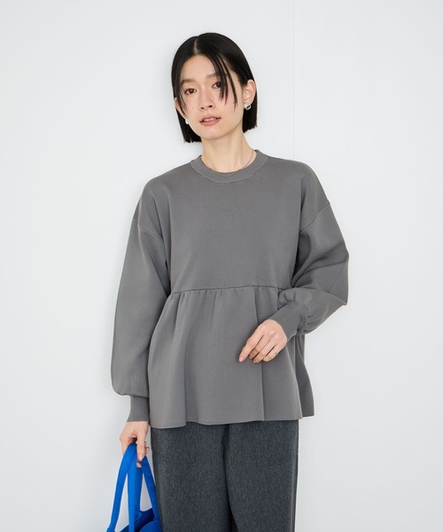 Mac-House(マックハウス)の「Id スホンティッシュヘフラム(Tシャツ/カットソー・レディース・グレー/ネイビー系/ホワイト・FREE)」の2枚目の写真