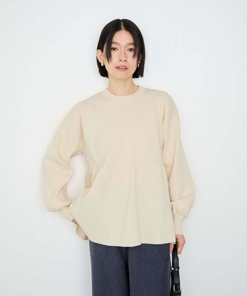 Mac-House(マックハウス)の「Id スホンティッシュヘフラム(Tシャツ/カットソー・レディース・グレー/ネイビー系/ホワイト・FREE)」の1枚目の写真