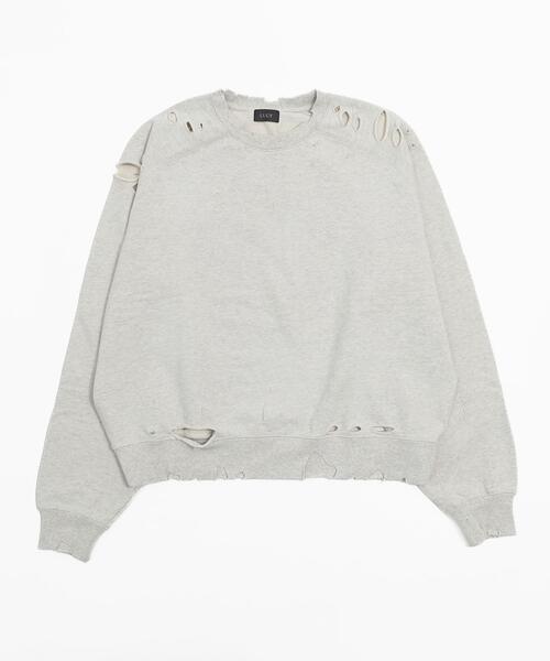 LUCY(ルーシー)の「LUCY/【26年春新作】ショートダメージプルオーバー(スウェット・メンズ・ブラック系その他/オフホワイト・LARGE/MEDIUM)」の3枚目の写真
