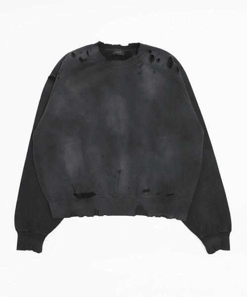 LUCY(ルーシー)の「LUCY/【26年春新作】ショートダメージプルオーバー(スウェット・メンズ・ブラック系その他/オフホワイト・LARGE/MEDIUM)」の4枚目の写真