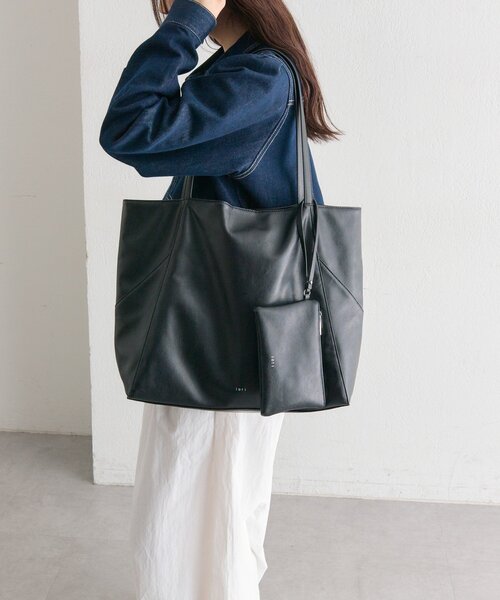 mystic（ミスティック）の「lotiポーチ付きBIGトート（トートバッグ・レディース・ブラウン/ブラック・ONE SIZE）」の3枚目の写真