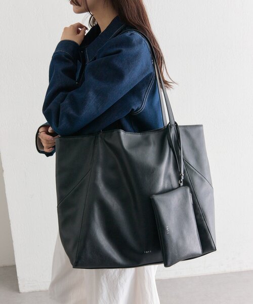 mystic（ミスティック）の「lotiポーチ付きBIGトート（トートバッグ・レディース・ブラウン/ブラック・ONE SIZE）」の4枚目の写真